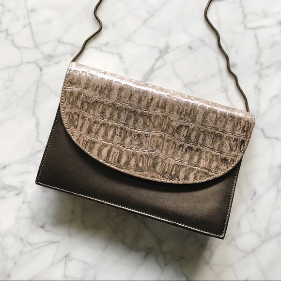 Vintage Bronze Convertible Clutch Chain Purse - Picture 2 of 7